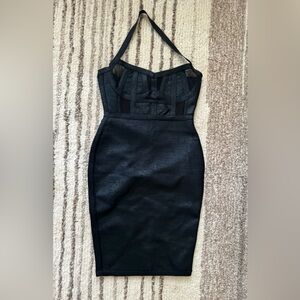 Party wear black halter dress
